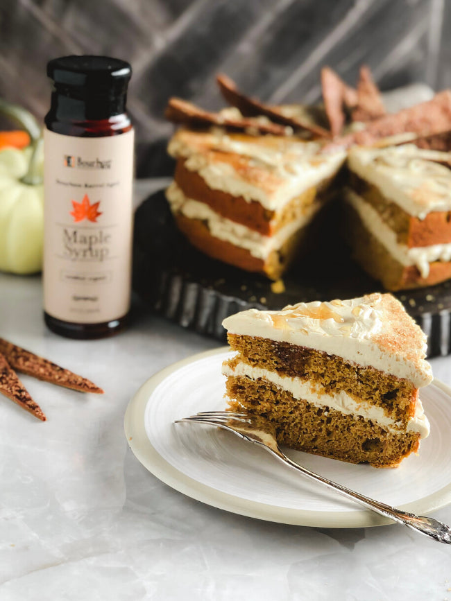 Burnt Bourbon Maple Buttercream with Pumpkin Spice Cake