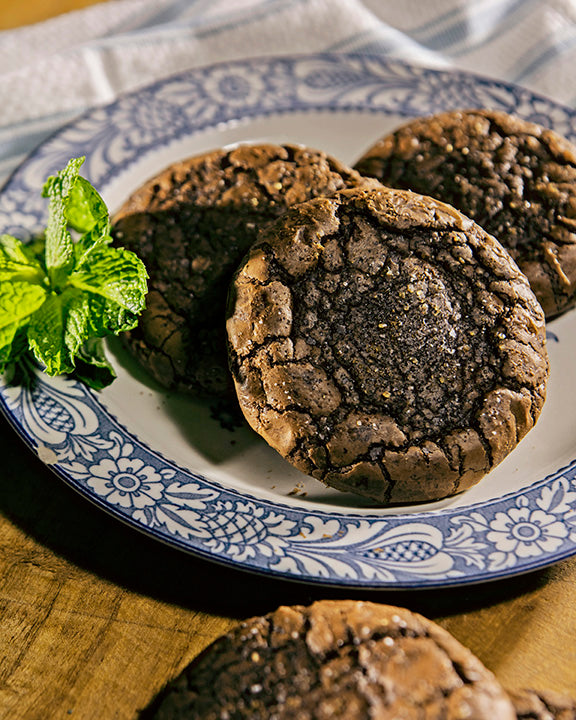 Salted Chocolate Mint Brownie Cookies
