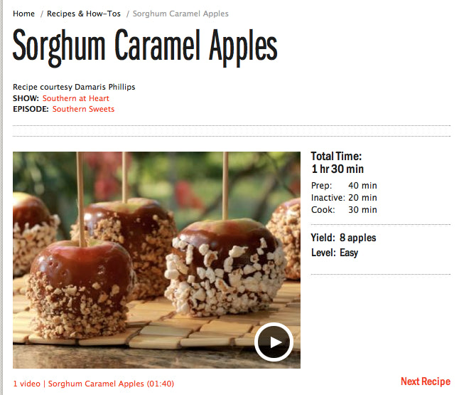 Damaris Phillip's Sorghum Caramel Apples