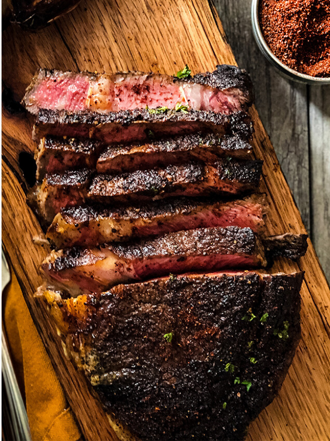 Bourbon Smoked Chili & Coffee Rub Seared Ribeye
