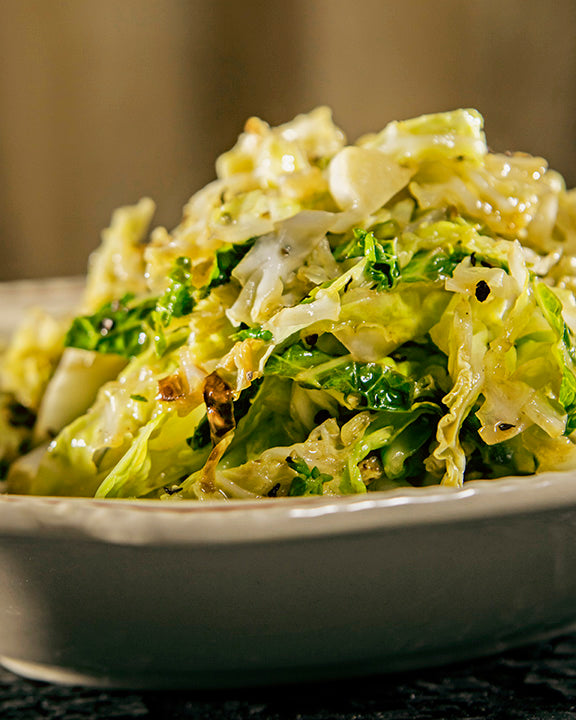 Worcestershire and Smoked Pepper Savoy Cabbage