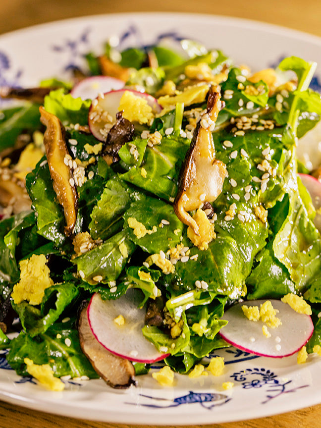 Baby Kale Salad with Soy-Sesame Dressing