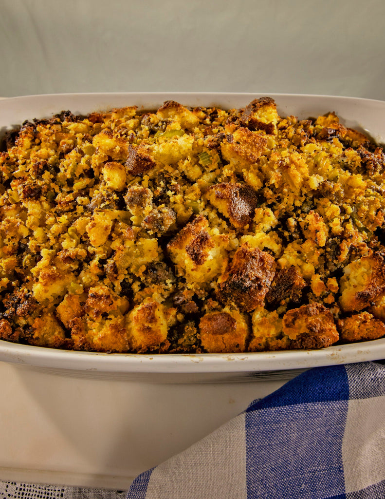 Cornbread Stuffing with Sausage and Pecans