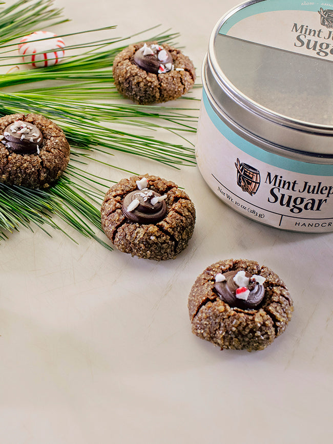 Mint Chocolate Thumbprint Cookies