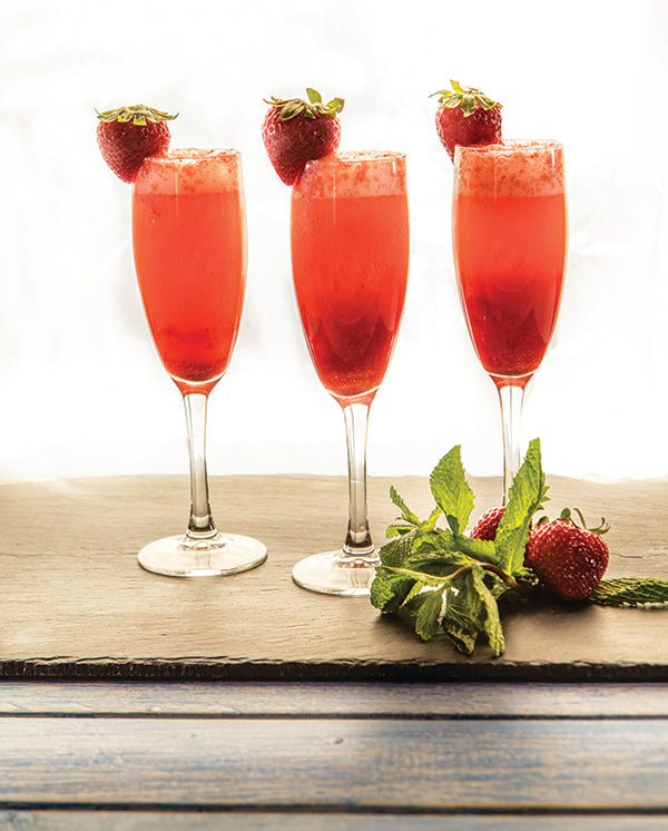 Strawberry Mint Champagne Cocktail