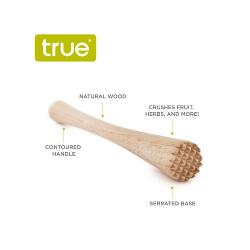 Smash: Natural Wood Muddler - 10-Inch True Brand Bar Tools