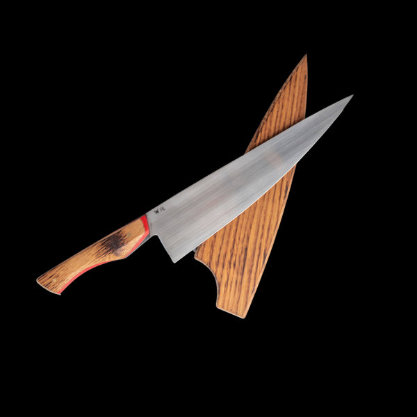 Bourbon Barrel Foods Artisan Chef Knife - Bourbon Barrel Stave Handle & Cover