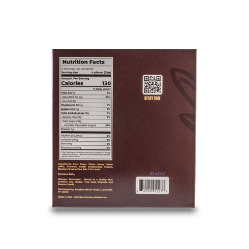 Bourbon Smoked Sea Salt Caramels - Box of 16 pieces