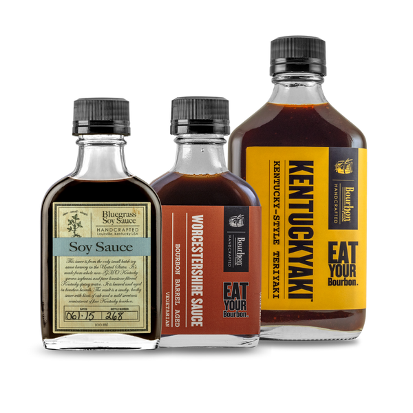 Set of 3 - Bluegrass Soy Sauce | Aged Worcestershire Sauce | Kentuckyaki