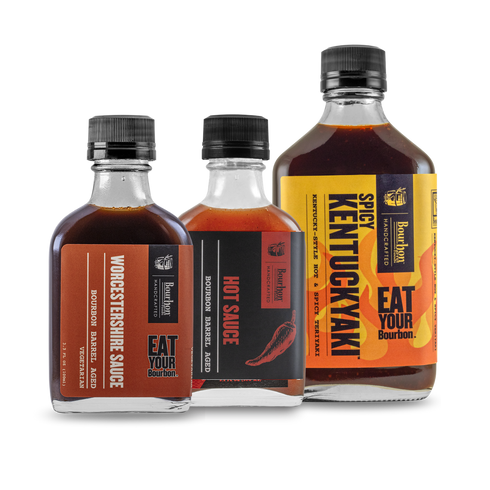 Bourbon Barrel Aged Set of 3 - Hot & Spicy Kentuckyaki | Hot Sauce | Aged Worcestershire