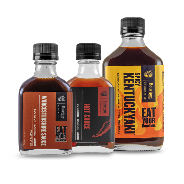 Bourbon Barrel Aged Set of 3 - Hot & Spicy Kentuckyaki | Hot Sauce | Aged Worcestershire