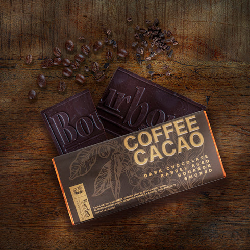 Coffee & Cacao Bar - Bourbon Smoked Cacao & Barrel Aged Coffee Bean, Dark Chocolate