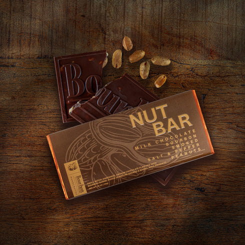 Nut Bar with Milk Chocolate & Bourbon Smoked Salt and Pepper Peanuts