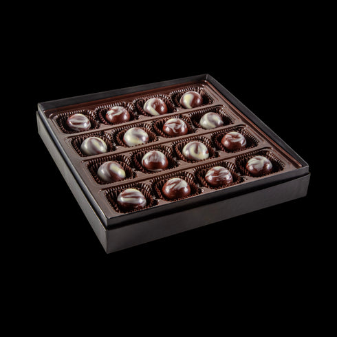 Bourbon Barrel Foods Bourbon Balls Chocolate Gift Box Set of 16 Box Opened