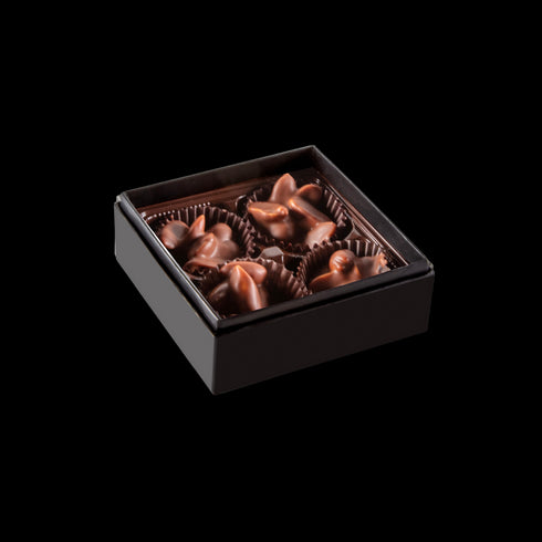 Bourbon Barrel Foods Bourbon Smoked Salt & Pepper Peanut Clusters Chocolate Gift Box Set of 4 Box