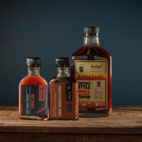 Bourbon Barrel Aged Set of 3 - Hot & Spicy Kentuckyaki | Hot Sauce | Aged Worcestershire