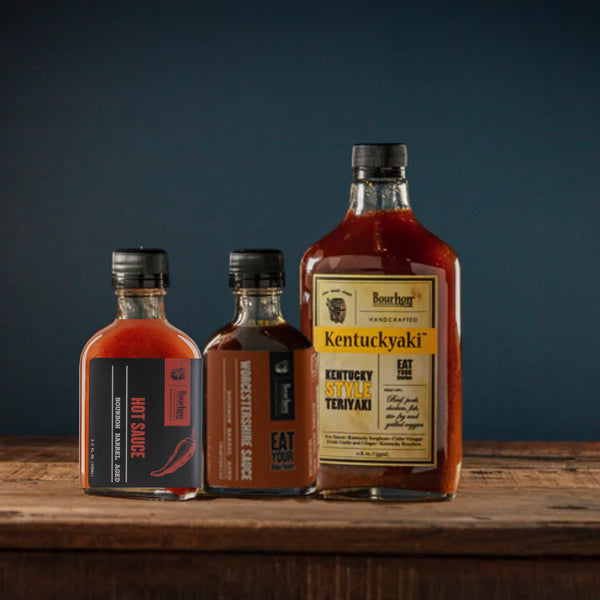Bourbon Barrel Aged Set of 3 - Hot Sauce | Aged Worcestershire | Kentuckyaki
