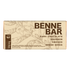 A boxed Benne Bar dark chocolate bourbon smoked bar, featuring a beige wrapper with brown text and botanical illustrations, on a white background.