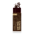 A Barbell Coffee Cacao chocolate bar in its brown paper wrapper, with dark cacao beans and cocoa powder spilling from the top, on a white background.