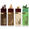Four Benne Bar chocolate bars in their retail packaging, arranged side by side on a white background. From left to right, the flavors are Coffee Cacao (with coffee beans), Nut (with almonds), Bennie Bar (with sesame seeds), and Big Ken's Bar (with mint leaves).
