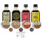 A product lineup of Bluegrass Sea Sauce Company's artisanal condiments and seasonings, including soy sauce, bourbon smoked soy sauce, soy sauce ponzu, sea salt, pepper, paprika, and sugar, arranged on a clean white background.