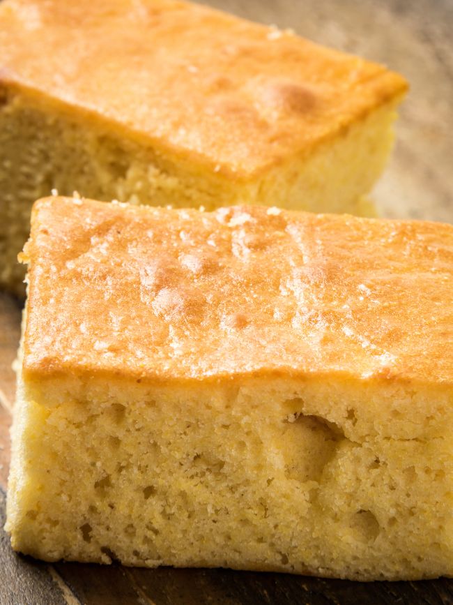 Two pieces of Sorghum and Cornbread biscuit