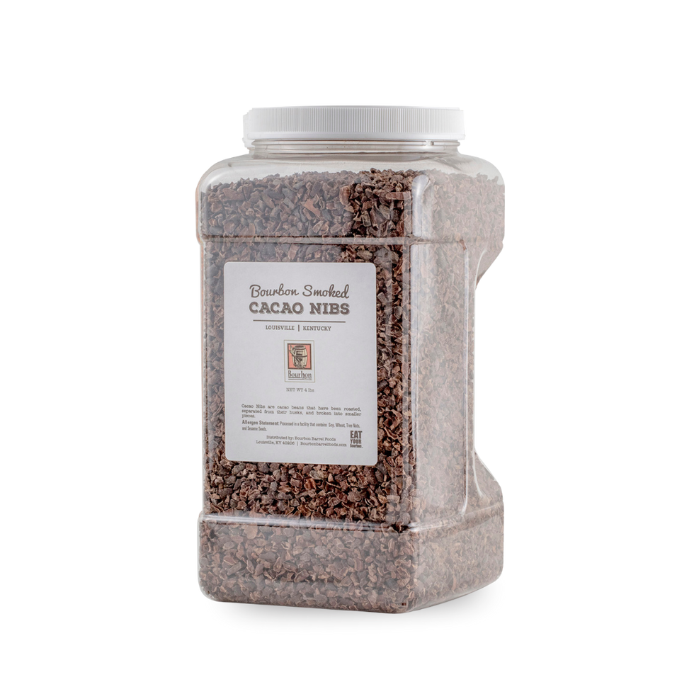 Bourbon Smoked Cacao Nibs - TUB 4 LBS – Bourbon Barrel Foods