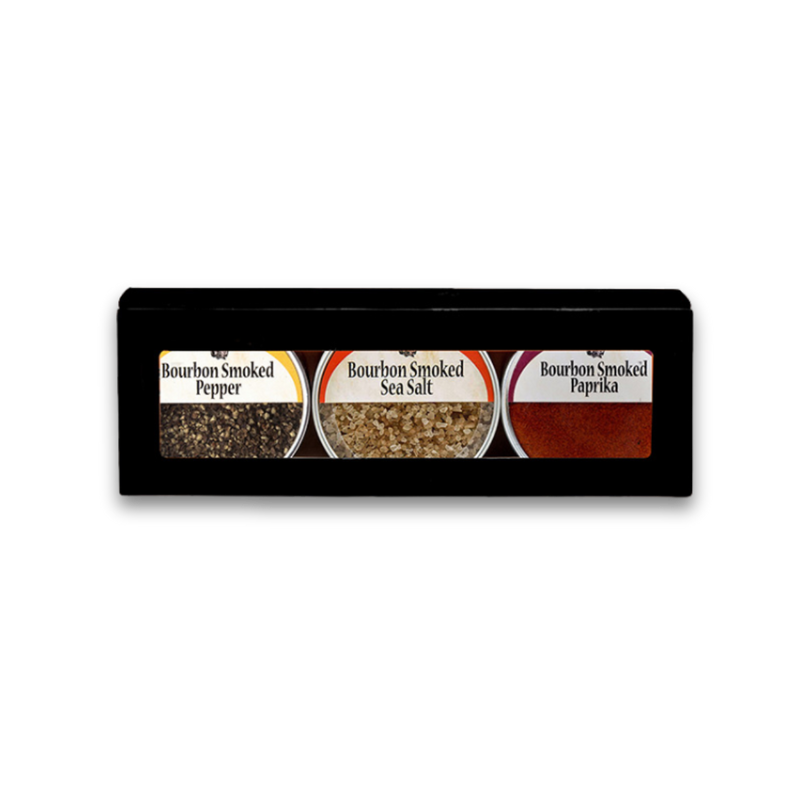 Bourbon Barrel Foods Bourbon Smoked Salt Pepper Paprika Gift Box