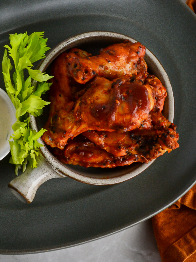 Bourbon Barrel Barbecue Wings and Blue Cheese Sauce-2