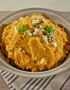 Bourbon Barrel Foods Sweet Mashed Potatoes with Sorghum Lime and Feta