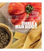 Dinner and Main dishes poster with spices and veggies