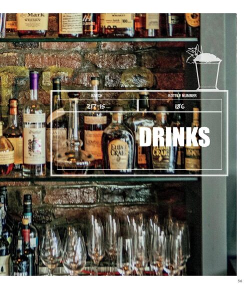 Drinks poster with a stocked bar