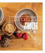 Pantry Staples poster with spices, fruit and sauce