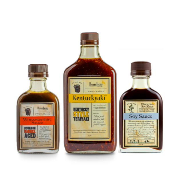 Set of 3 - Bluegrass Soy Sauce | Aged Worcestershire Sauce | Kentuckyaki