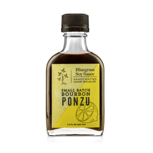 Small Batch Bourbon Ponzu Sauce - Naturally Brewed Soy Sauce by Bourbon Barrel Foods. Made with Bluegrass Soy Sauce with rice wine vinegar, nori, fresh lemon juice and Old Forester Bourbon.