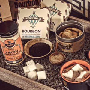 Bourbon Barrel Foods hot chocolate cookies, marshmallows and hot chocolate