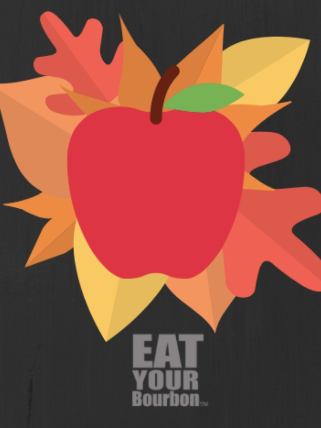 Eat Your Bourbon Apple and leaves graphic