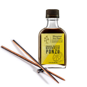 Small Batch Bourbon Ponzu With Bourbon Barrel Stave Chopsticks