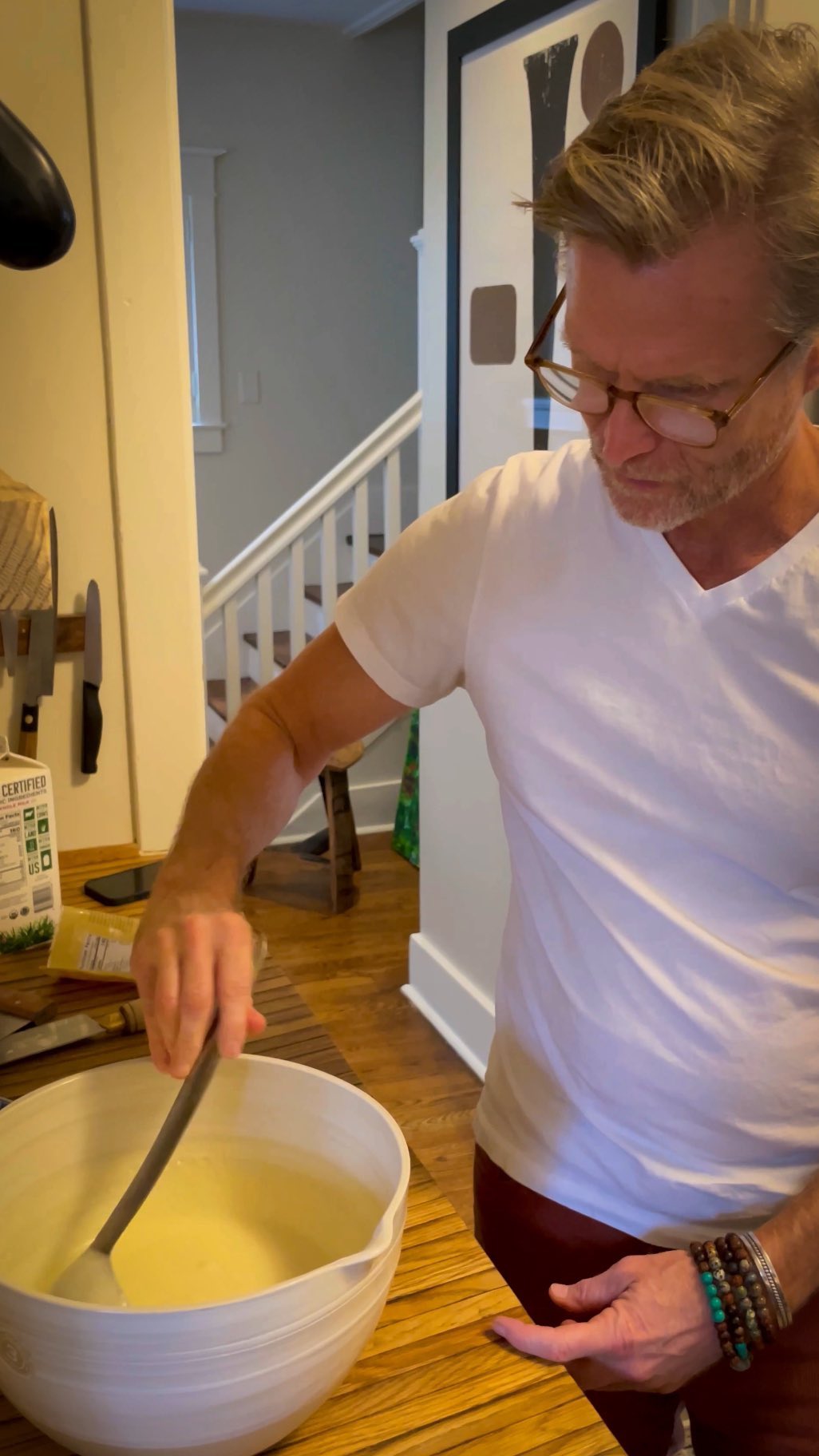 Matt Jamie Makes Pancakes in a Mother's Day Promo for Bourbon Barrel Foods's Instagram