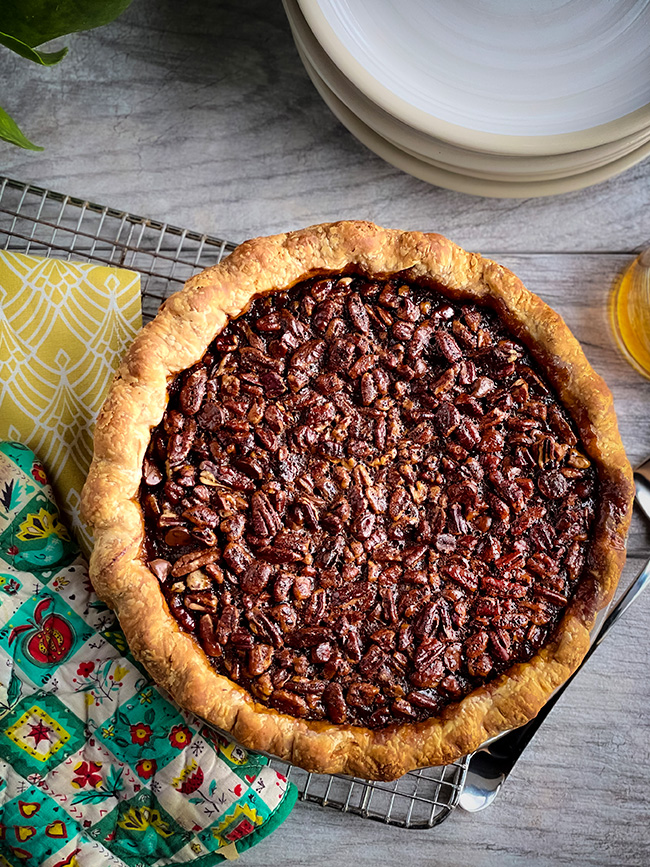 Old Fashioned Sorghum, Chocolate & Pecan Pie