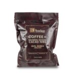 Bourbon Barrel Foods Coffee and Bourbon Smoked Cacao Nibs Coffee Beans whole bean coffee. Handcrafted in Louisville, Kentucky twelve ounces.