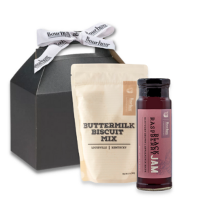 Bourbon Barrel Foods Gift Box containing of Buttermilk Biscuit Mix and Black Raspberry Jam
