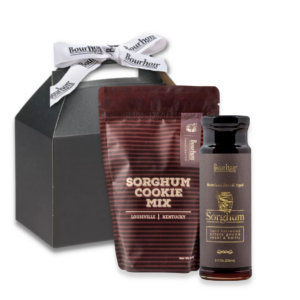 Bourbon Barrel Foods Gift Box containing of Bourbon Barrel Sorghum Cookie Mix and Bourbon Barrel Aged Sorghum.