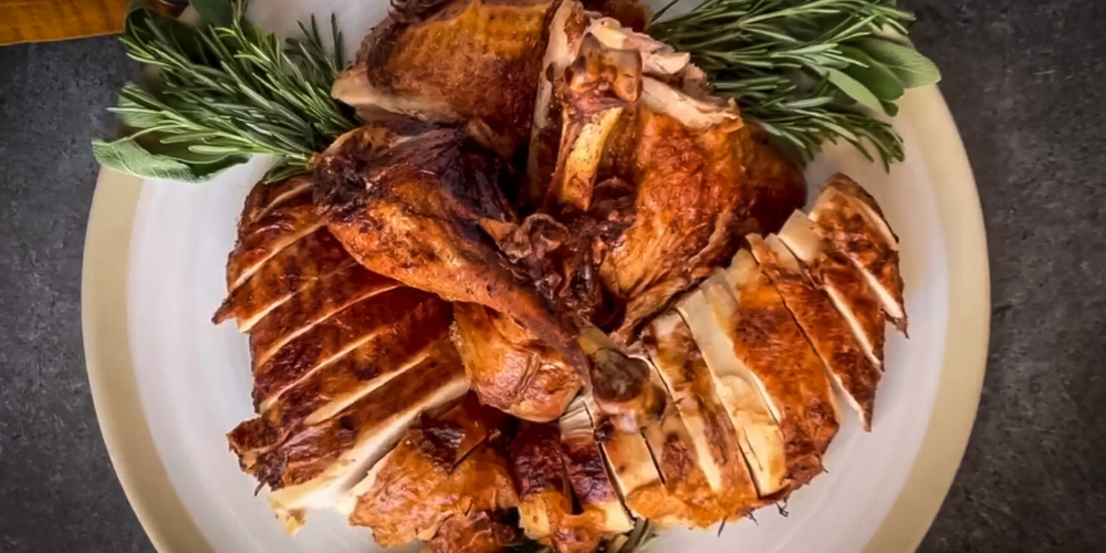 Delicious Thanksgiving Turkey made with Bourbon Barrel Foods Smoked Spices and Sauces. Eat Your Bourbon. Perfect cuts.