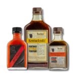 Bourbon Barrel Foods Artisan Sauce - Barrel Aged Set of 3 - Kentuckyaki - Hot Sauce - Worcestershire - product image with bottle shots.