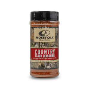 Mossy Oak Spices by Bourbon Barrel Foods. This spice is Country Cajun Seasoning. Image if spice inside its haker tin.