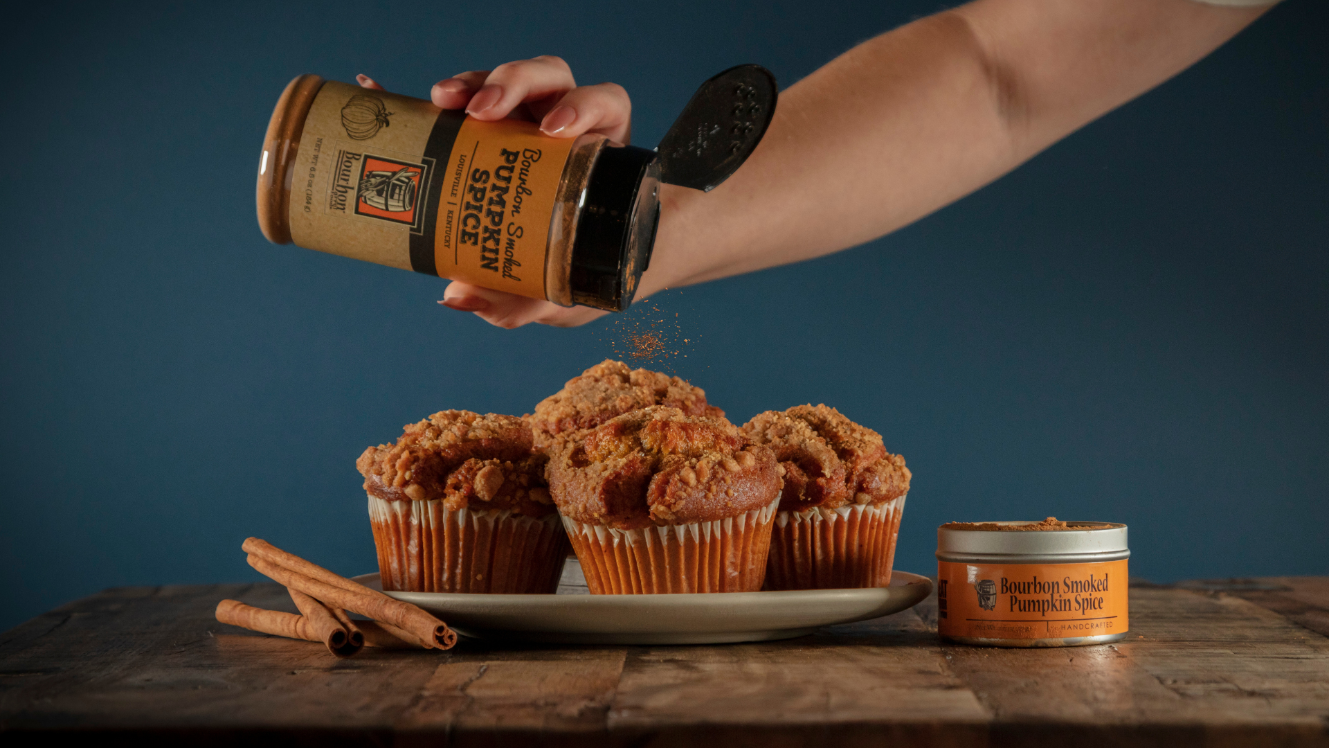 Bourbon Barrel Foods Pumpkin Spiced Muffins. Sprinkle Bourbon Smoked Pumpkin Spice on your favorite bakery goods.